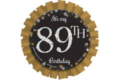 Button Sparkling Celebrations - Gold Personalizable Fabric / Paper 7.6 cm