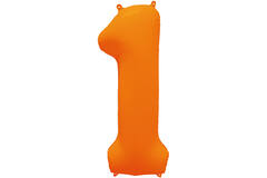 Foil Balloon Number 1 - Neon Orange - 86 cm