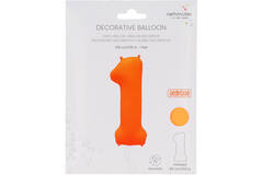 Foil Balloon Number 1 - Neon Orange - 86 cm