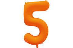 Foil Balloon Number 5 - Neon Orange - 86 cm