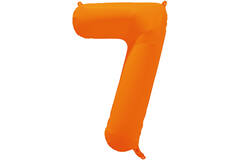 Foil Balloon Number 7 - Neon Orange - 86 cm
