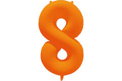 Foil Balloon Number 8 - Neon Orange - 86 cm