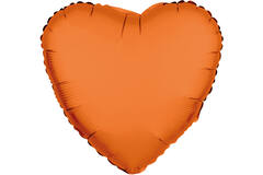 Foil Balloon Shape Heart - Neon Orange - 45 cm