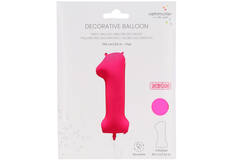 Foil Balloon Number 1 - Neon Pink - 86 cm