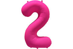 Foil Balloon Number 2 - Neon Pink - 86 cm