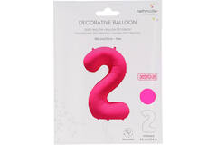 Foil Balloon Number 2 - Neon Pink - 86 cm