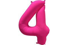 Foil Balloon Number 4 - Neon Pink - 86 cm