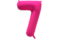 Foil Balloon Number 7 - Neon Pink - 86 cm