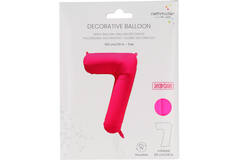 Foil Balloon Number 7 - Neon Pink - 86 cm