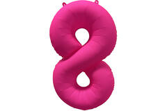 Foil Balloon Number 8 - Neon Pink - 86 cm