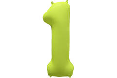 Foil Balloon Number 1 - Neon Yellow - 86 cm