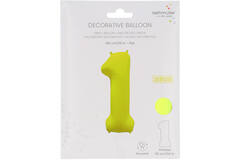 Foil Balloon Number 1 - Neon Yellow - 86 cm