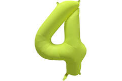 Foil Balloon Number 4 - Neon Yellow - 86 cm