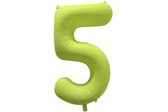 Foil Balloon Number 5 - Neon Yellow - 86 cm