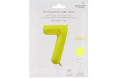 Foil Balloon Number 7 - Neon Yellow - 86 cm