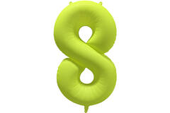 Foil Balloon Number 8 - Neon Yellow - 86 cm