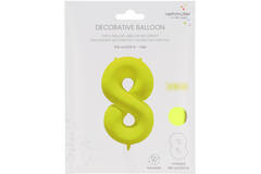 Foil Balloon Number 8 - Neon Yellow - 86 cm