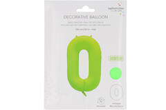 Foil Balloon Number 0 - Neon Green - 86 cm
