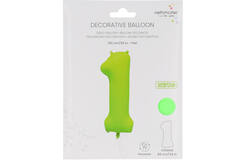 Foil Balloon Number 1 - Neon Green - 86 cm
