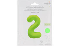 Foil Balloon Number 2 - Neon Green - 86 cm