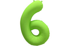 Foil Balloon Number 6 - Neon Green - 86 cm