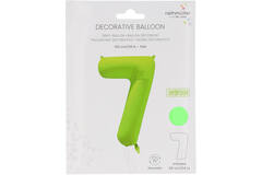 Foil Balloon Number 7 - Neon Green - 86 cm