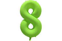 Foil Balloon Number 8 - Neon Green - 86 cm