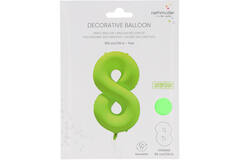 Foil Balloon Number 8 - Neon Green - 86 cm