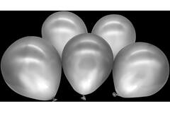 5 Latex Balloons LED Silver 27.5 cm / 11"