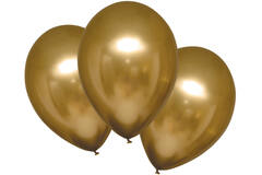 6 Latex Balloons Satin Luxe Gold Sateen 27.5cm/11"