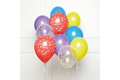 DIY Balloon Bouquet Happy Birthday Rainbow 10 Balloons