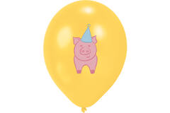 6 Latex Balloons Farm Party 27 cm/11", 4c print