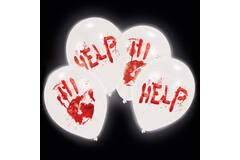 4 Latex Balloons LED Halloween Bloody 27.5 cm / 11"