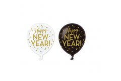 6 Latex Balloons Happy New Year 27.5 cm / 11"