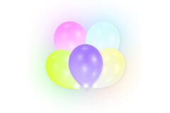 12 Latex Balloons LED assorted 27.5 cm /11"