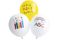 6 Latex Balloons School Start 27,5 cm/ 11"