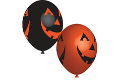 6 Latex Balloons Smiling Pumpkin 27 cm / 11"