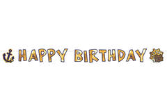 Letter Banner Pirates Map Paper 180 x 15 cm