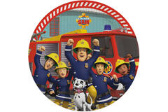 8 Plates Fireman Sam Round Paper 23 cm