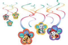 6 Swirl Decorations Paw Patrol 2022 Paper Length 60 cm