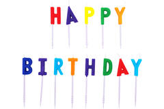 13 Letter Candles Happy Birthday Multicolour Height 6 / 7.7 cm