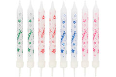 8 Spiral Candles Happy Birthday Height 8.3 cm