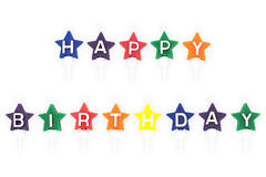 13 Mini Character Candles Happy Birthday Stars Height 4.1 cm