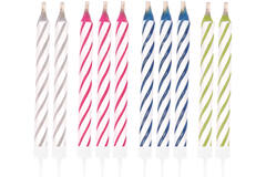 10 Spiral Candles Magical Assorted Height 6.3 cm