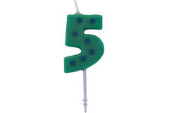 Candle 5 Dots & Stripes Height 7.6 cm
