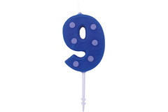 Candle 9 Dots & Stripes Height 7.6 cm