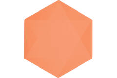 6 Plates Vert Decor Hexagonal Dark Orange 26.1 x 22.6 cm