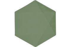 6 Plates Vert Decor Hexagonal Dark Green 20.8 x 18.1 cm