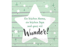 16 napkins "Ein bisschen Papa, ein bisschen Mama..." 33cm x 33cm