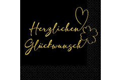 16 napkins "Herzlichen Glückwunsch" 33cm x 33cm